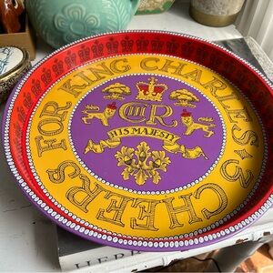 Emma Bridgewater Cheers for King Charles III Coronation deepwell tin metal tray